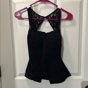 Deb Black Lace Peplum Top